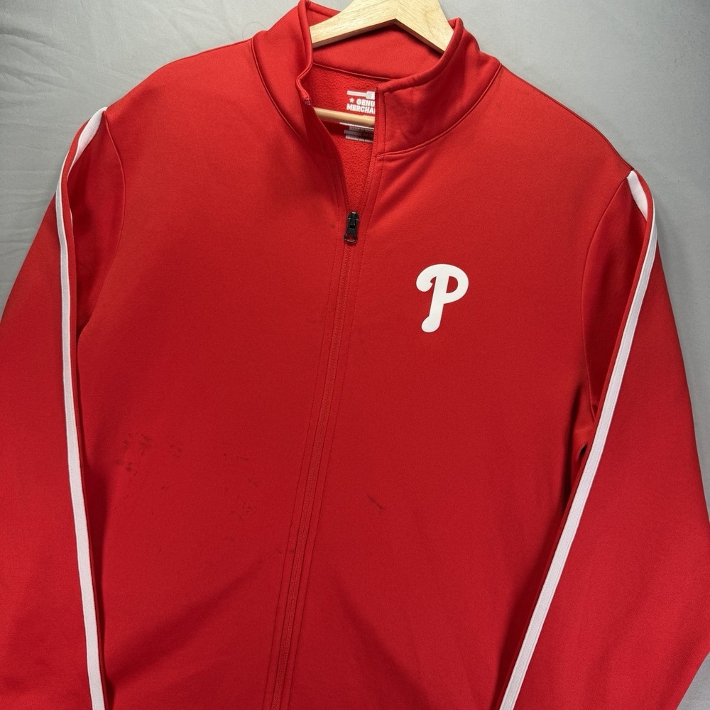 Philadelphia Phillies Jacket Mens Medium Red Full Zip Track MLB Baseball
